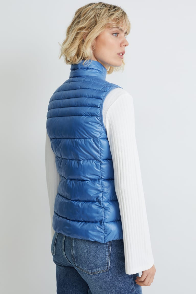 Casaco C&A Acolchoado Gilet Feminino Azuis | 27940MNGB