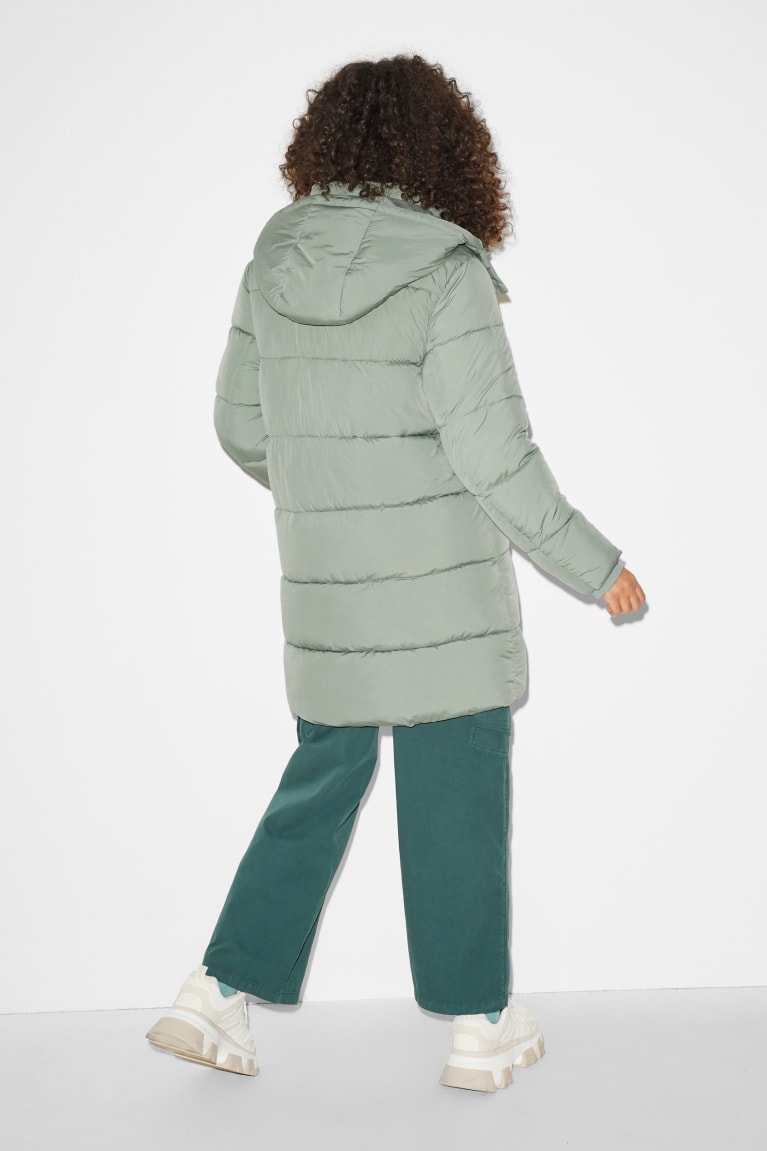 Casaco C&A Clockhouse Acolchoado With Hood Recycled Feminino Menta Verdes | 18740YTCM