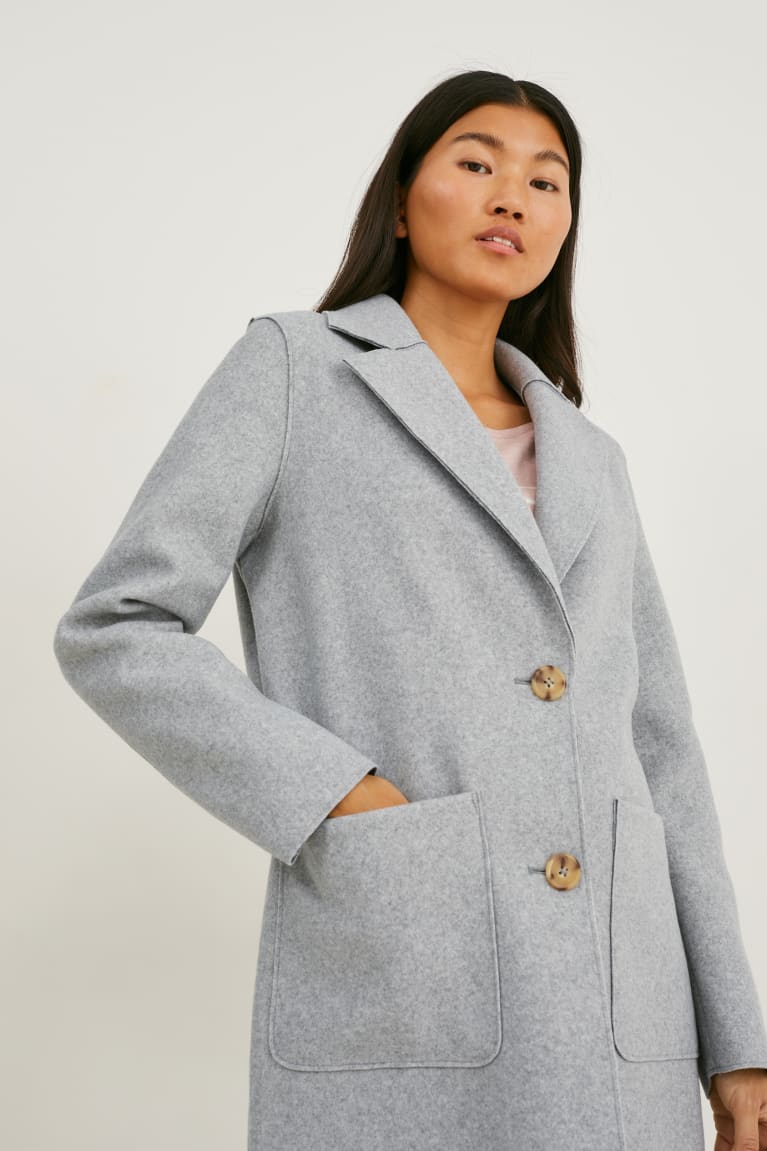 Casaco C&A Coat Feminino Luz Cinzentas | 78602CZEU