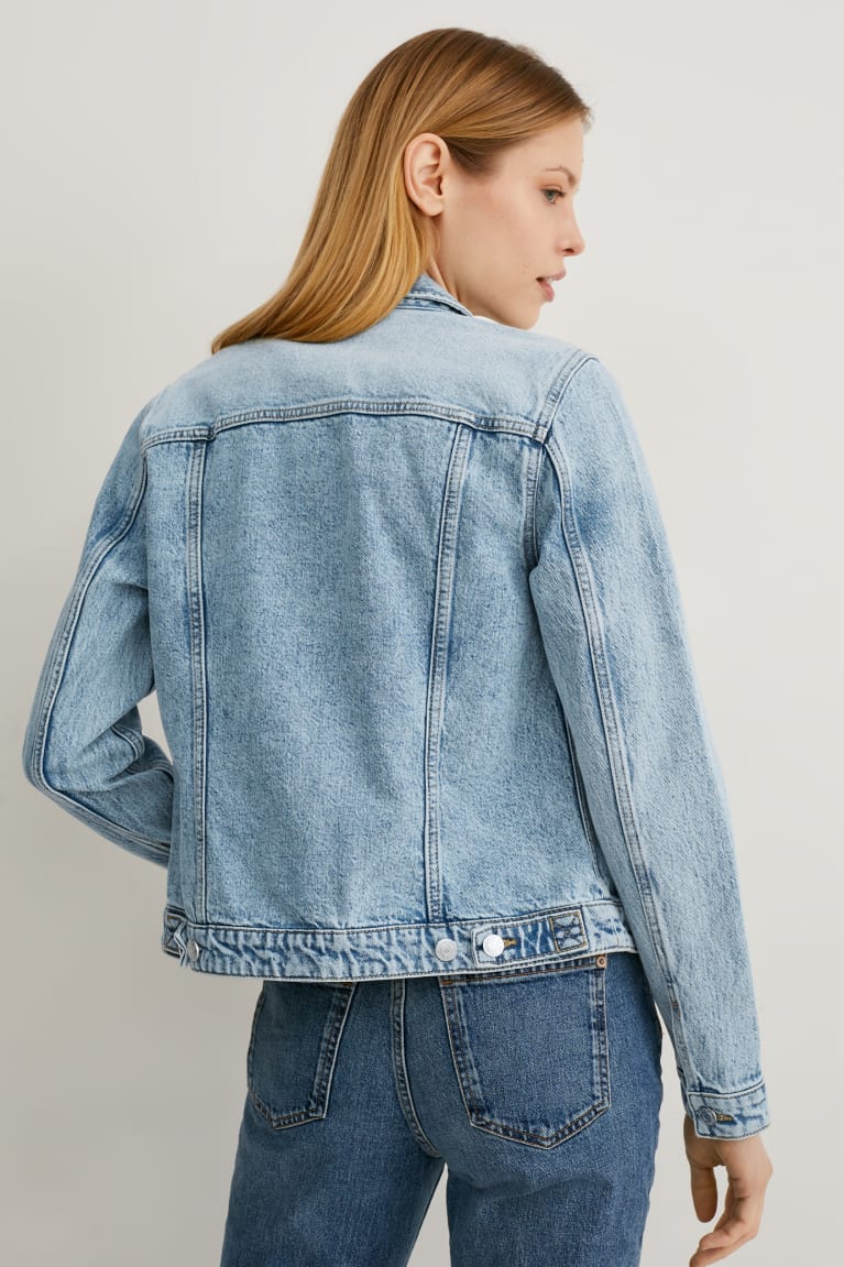 Casaco C&A Denim Feminino Azuis Luz Azuis | 95702LNMI