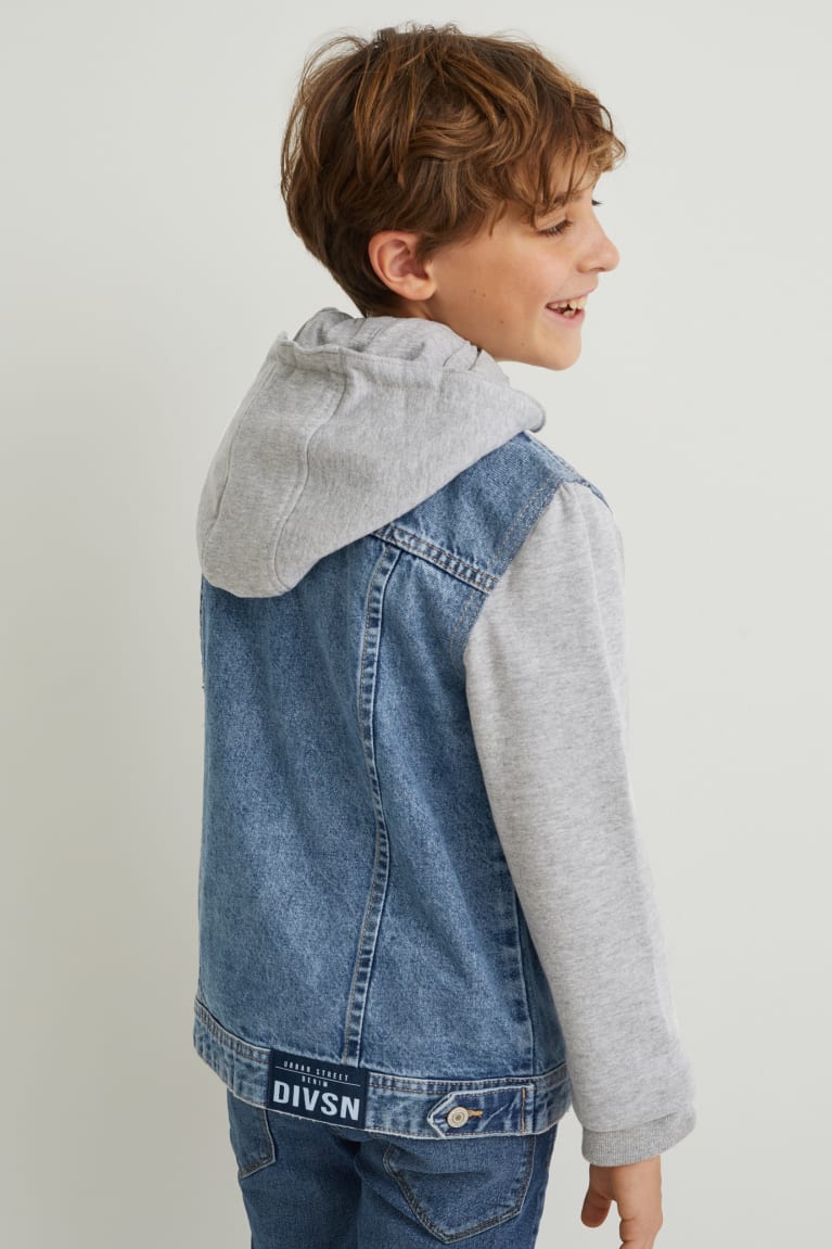 Casaco C&A Denim With Hood Menina Azuis Luz Azuis | 53149LBNF