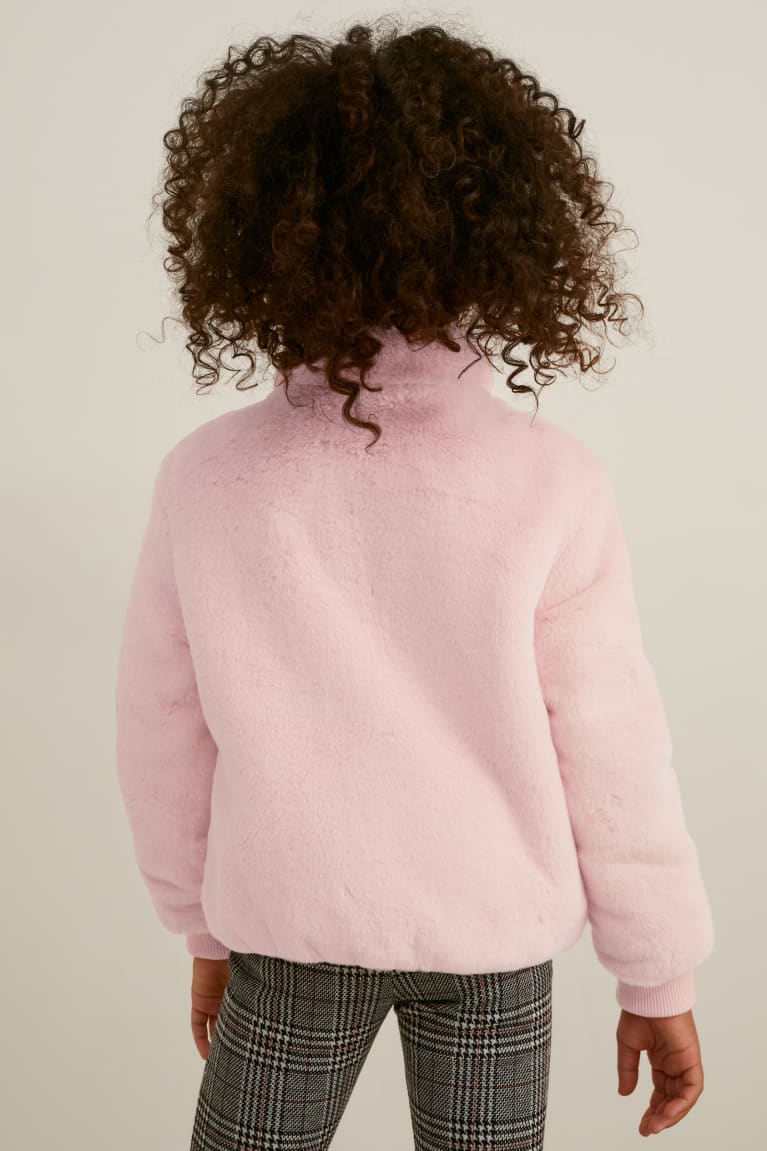 Casaco C&A Faux Fur Menina Rosa | 54029TNIZ