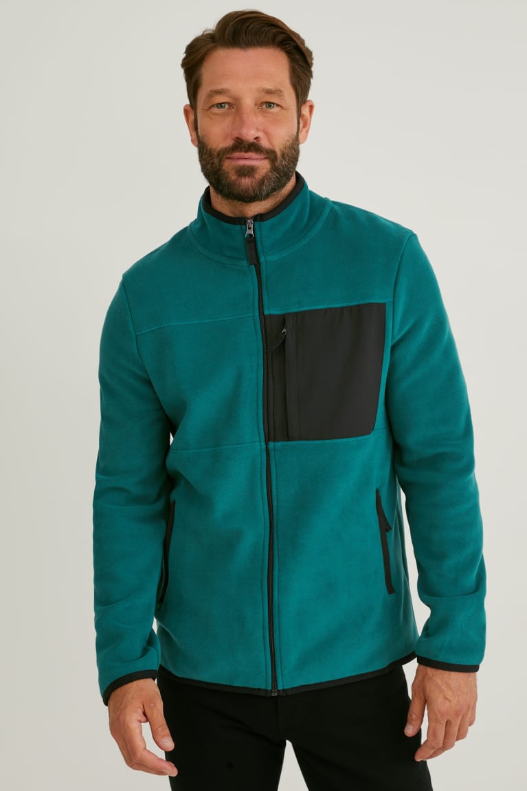 Casaco C&A Fleece Thermolite® Ecomade Recycled Masculino Verdes | 14027GTNY