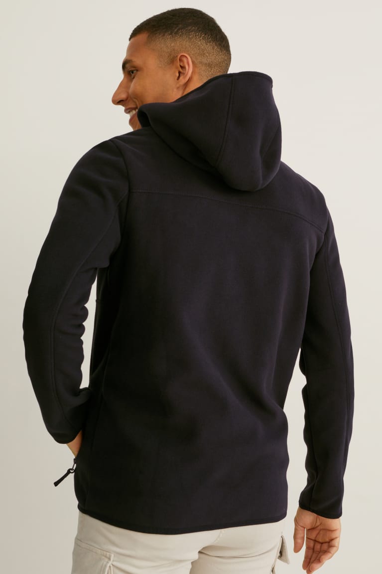 Casaco C&A Fleece With Hood Thermolite® Ecomade Recycled Masculino Pretas | 18327XQHP