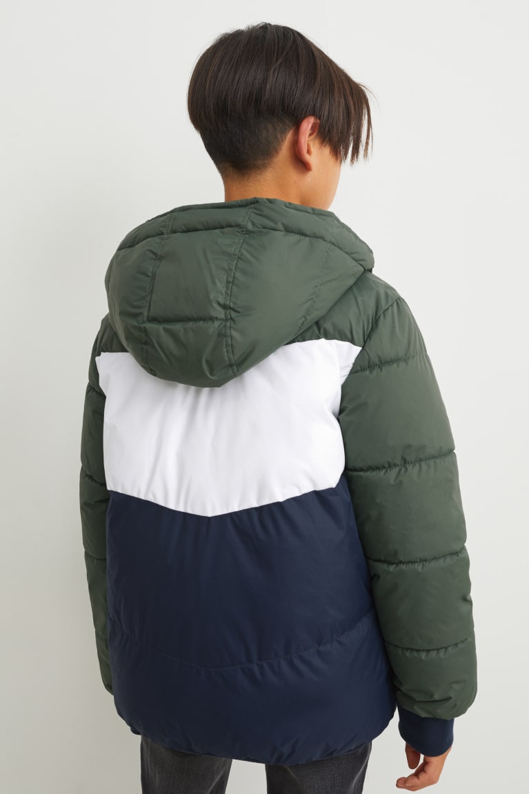 Casaco C&A Reversible With Hood Recycled Menina Branco Verdes Escuro | 29305RHOB