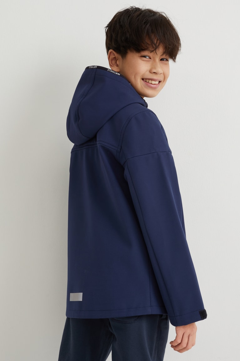 Casaco C&A Softshell With Hood Menina Azuis Escuro | 01869OSXQ