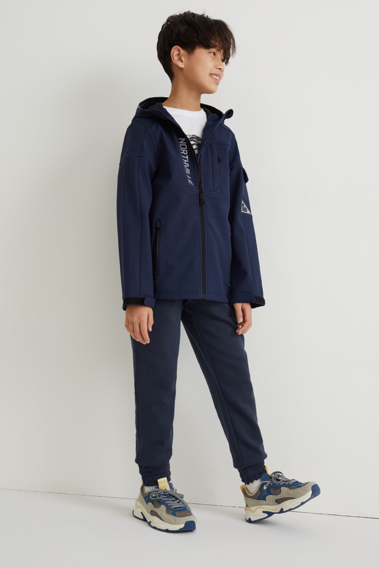 Casaco C&A Softshell With Hood Menina Azuis Escuro | 01869OSXQ