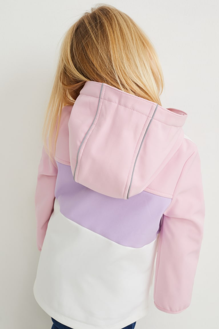 Casaco C&A Softshell With Hood Menina Rosa | 59810YJBZ