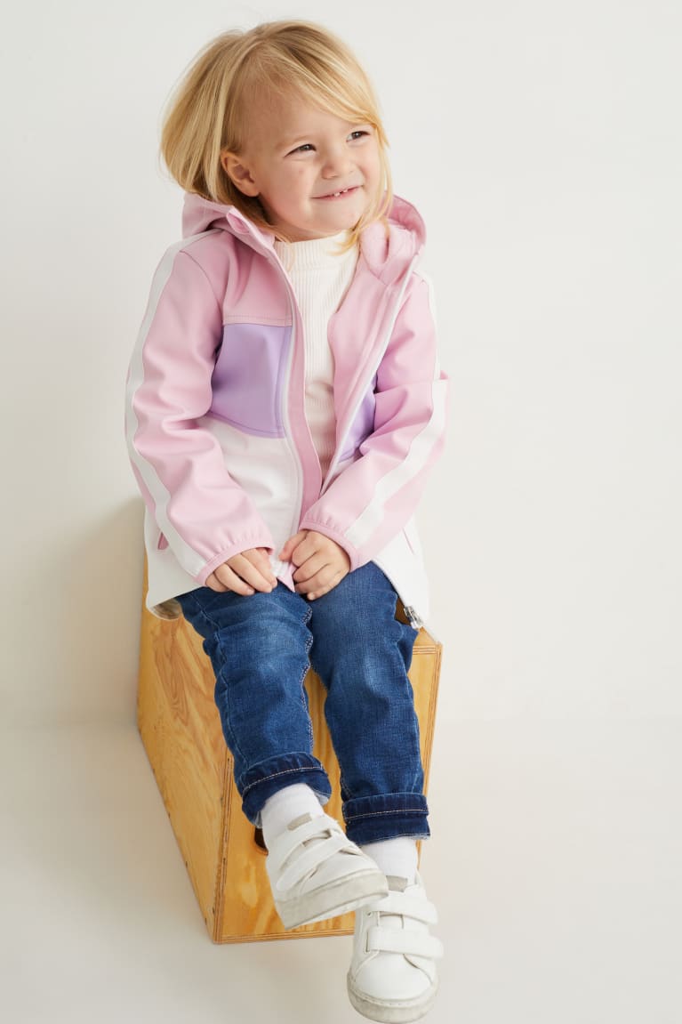 Casaco C&A Softshell With Hood Menina Rosa | 59810YJBZ