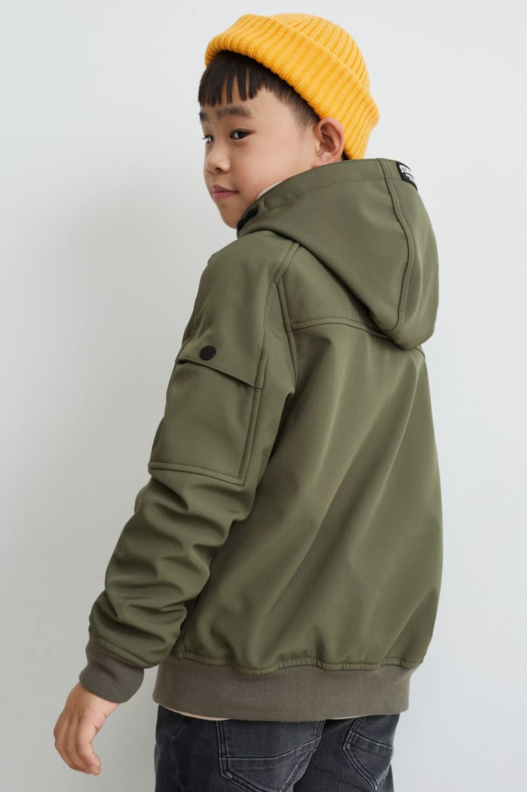 Casaco C&A Softshell With Hood Menina Verdes Escuro | 17690LCYI