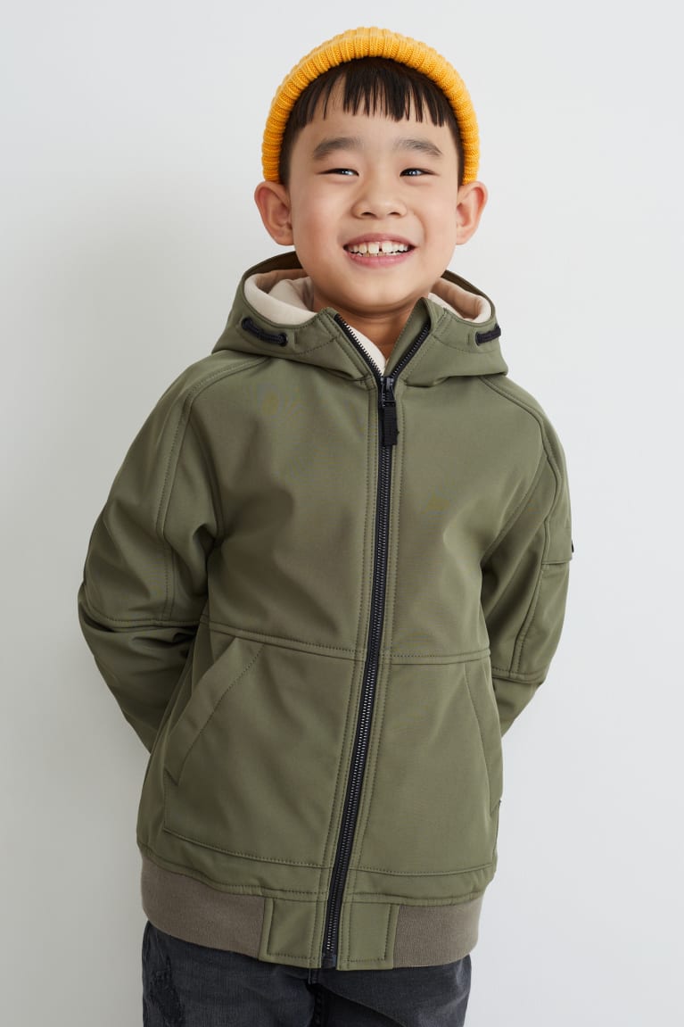 Casaco C&A Softshell With Hood Menina Verdes Escuro | 17690LCYI