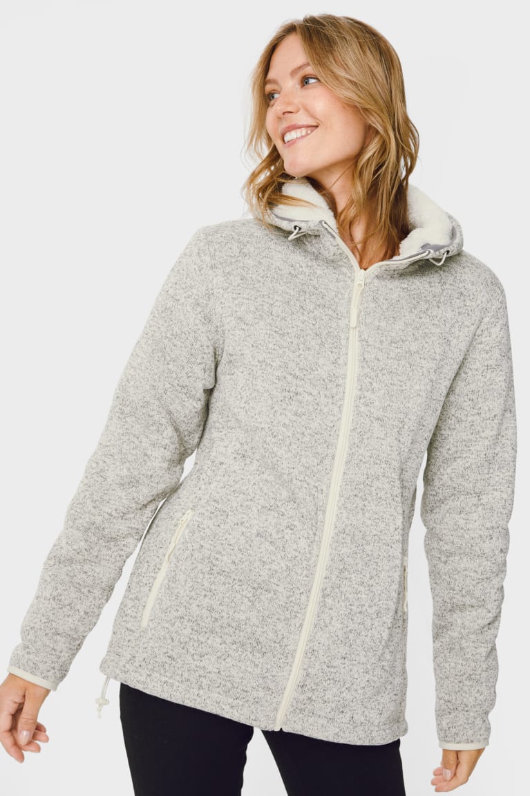 Casaco C&A With Hood Forradas Feminino Branco | 64701MZGR