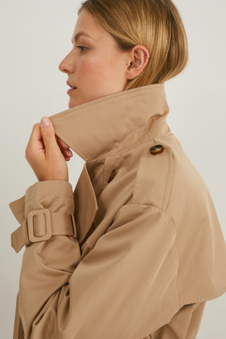 Casacos C&A Trench Feminino Cinzentas Marrom | 21379UDNZ