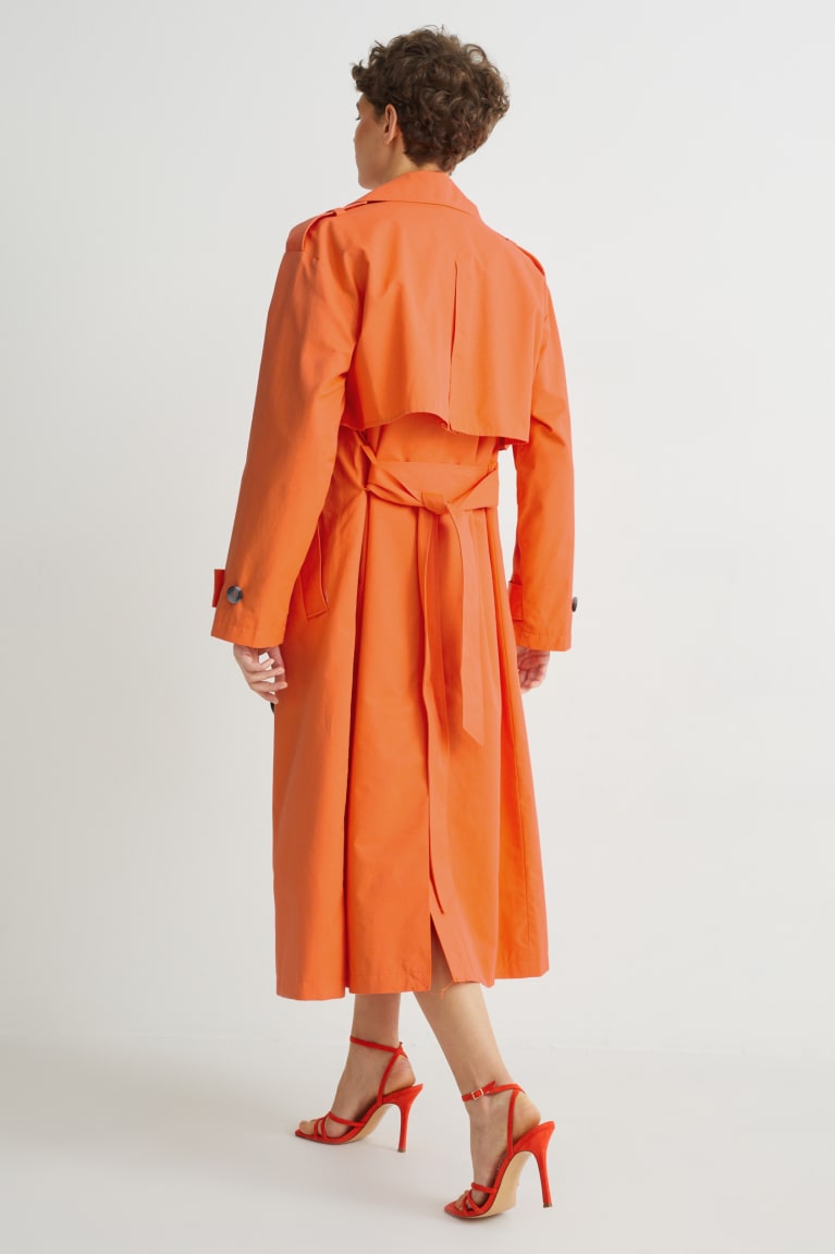 Casacos C&A Trench Feminino Laranja Escuro | 09184HMGD