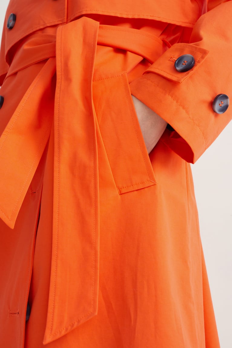 Casacos C&A Trench Feminino Laranja Escuro | 09184HMGD