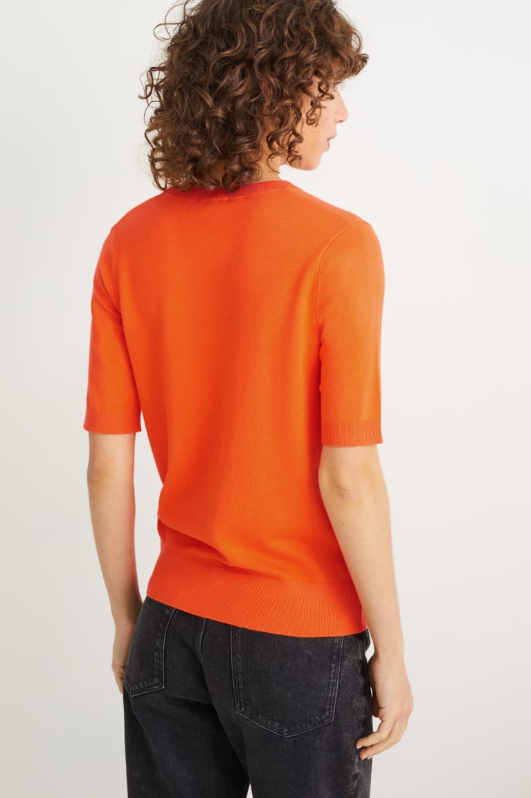 Jumpers C&A Basic Lenzing™ Ecovero™ Feminino Laranja Escuro | 01489NFYS