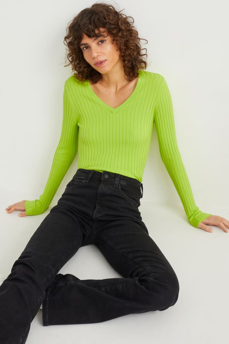 Jumpers C&A Basic With Lenzing™ Ecovero™ Feminino Luz Verdes | 20936ISVP