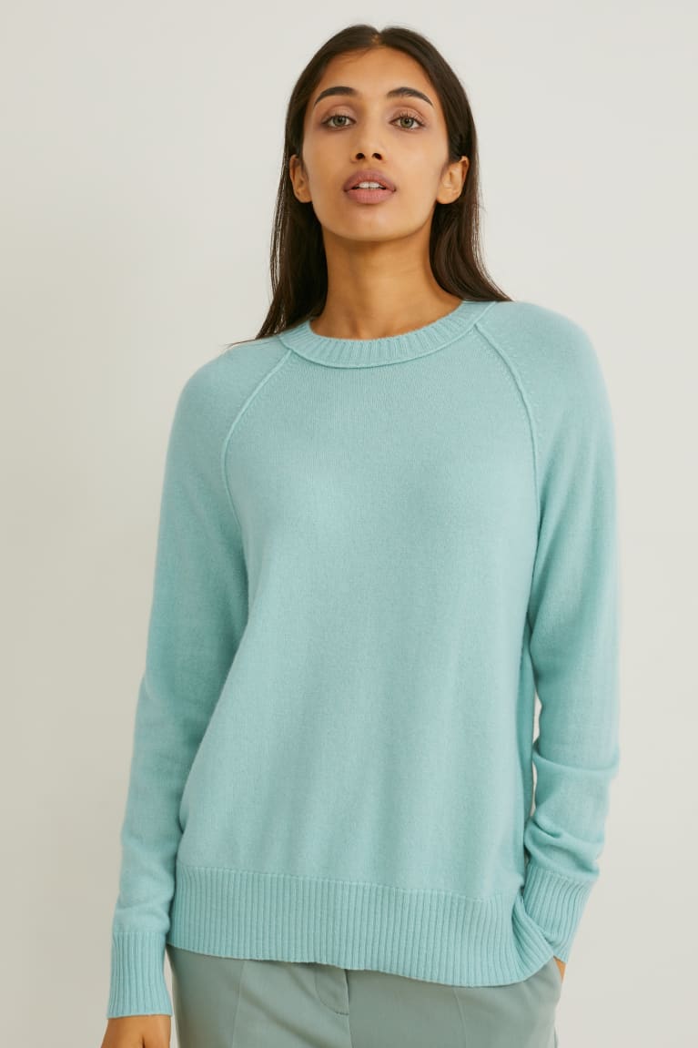 Jumpers C&A Cashmere Feminino Menta Verdes | 17348CTXL