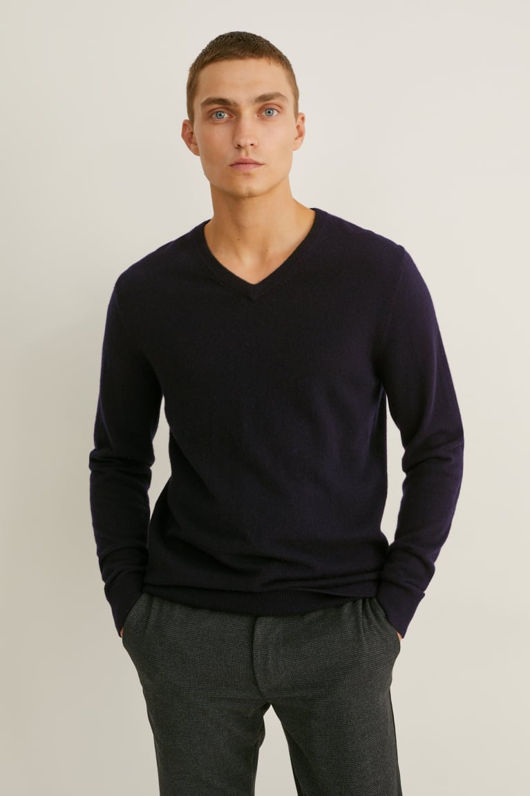 Jumpers C&A Cashmere Masculino Pretas | 47293TWQF