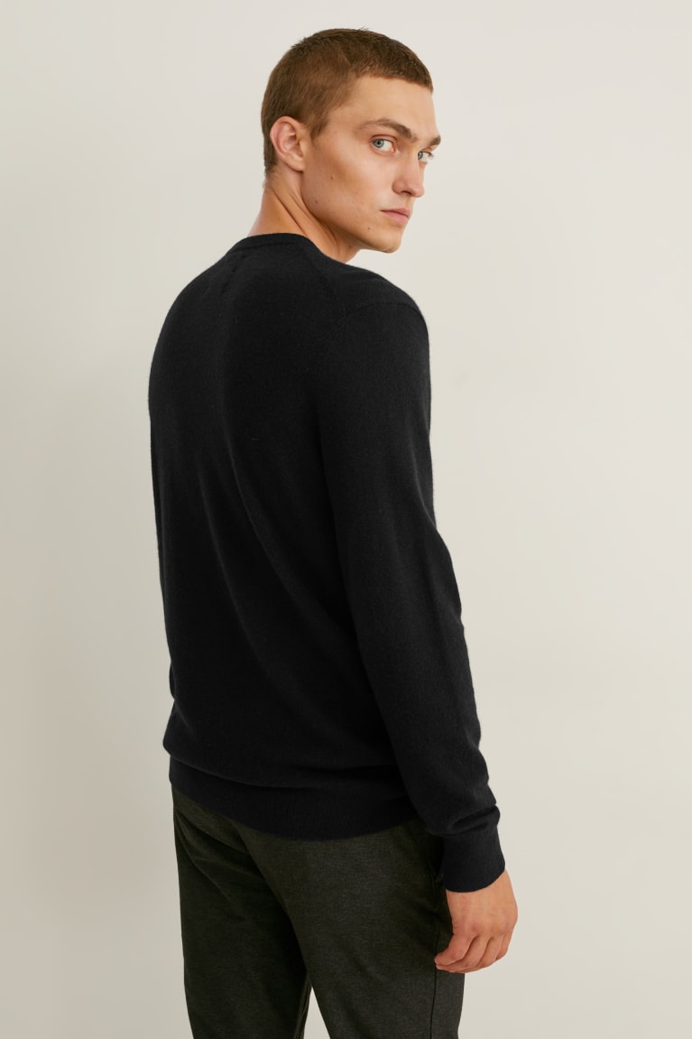 Jumpers C&A Cashmere Masculino Pretas | 86524XANP