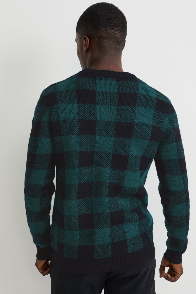 Jumpers C&A Check Masculino Verdes Escuro | 82731MTLP