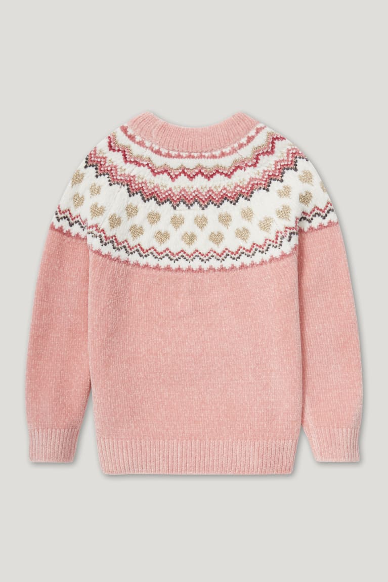 Jumpers C&A Chenille Recycled Shiny Menina Rosa | 42873EMTJ