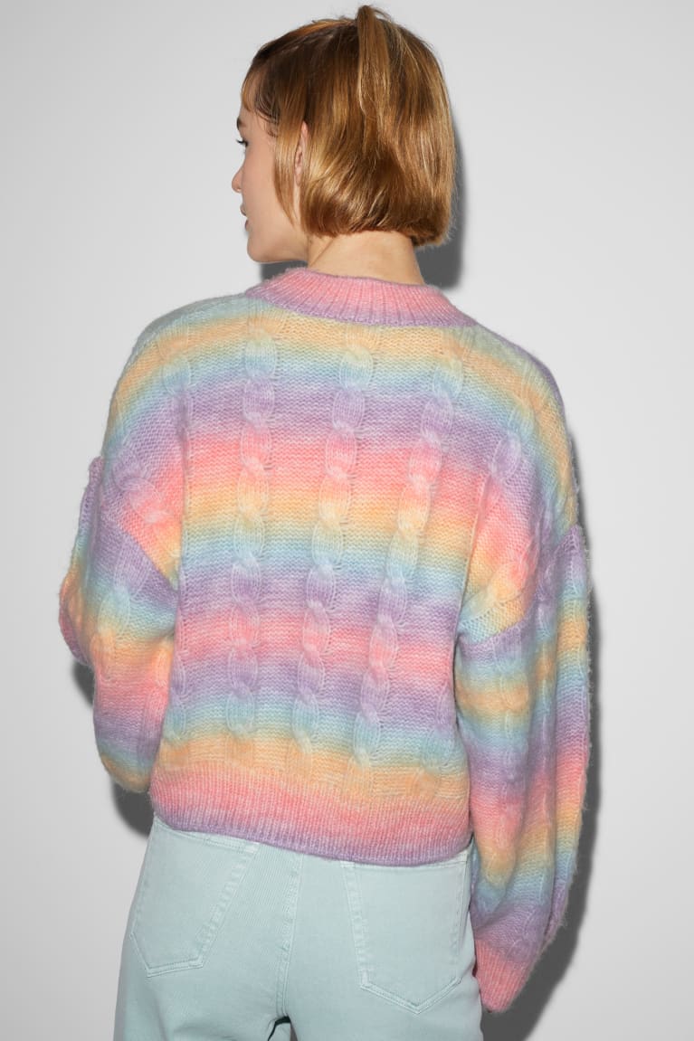 Jumpers C&A Clockhouse Cable Knit Pattern Feminino Multicoloured | 52187KZYM