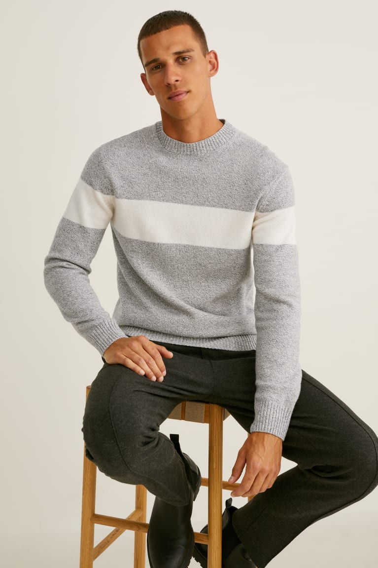 Jumpers C&A Masculino Luz Cinzentas | 56940GXTB