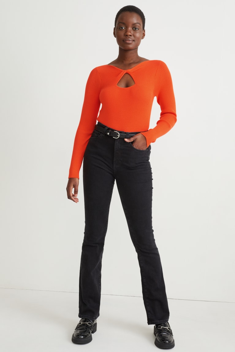 Jumpers C&A With Knot Detail With Lenzing™ Ecovero™ Feminino Laranja | 86570DEXQ