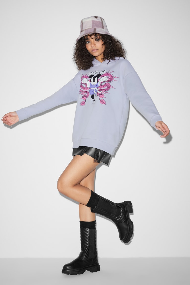 Moletom Com Capuz C&A Clockhouse Mickey Mouse Feminino Luz Roxo | 23984TIVE