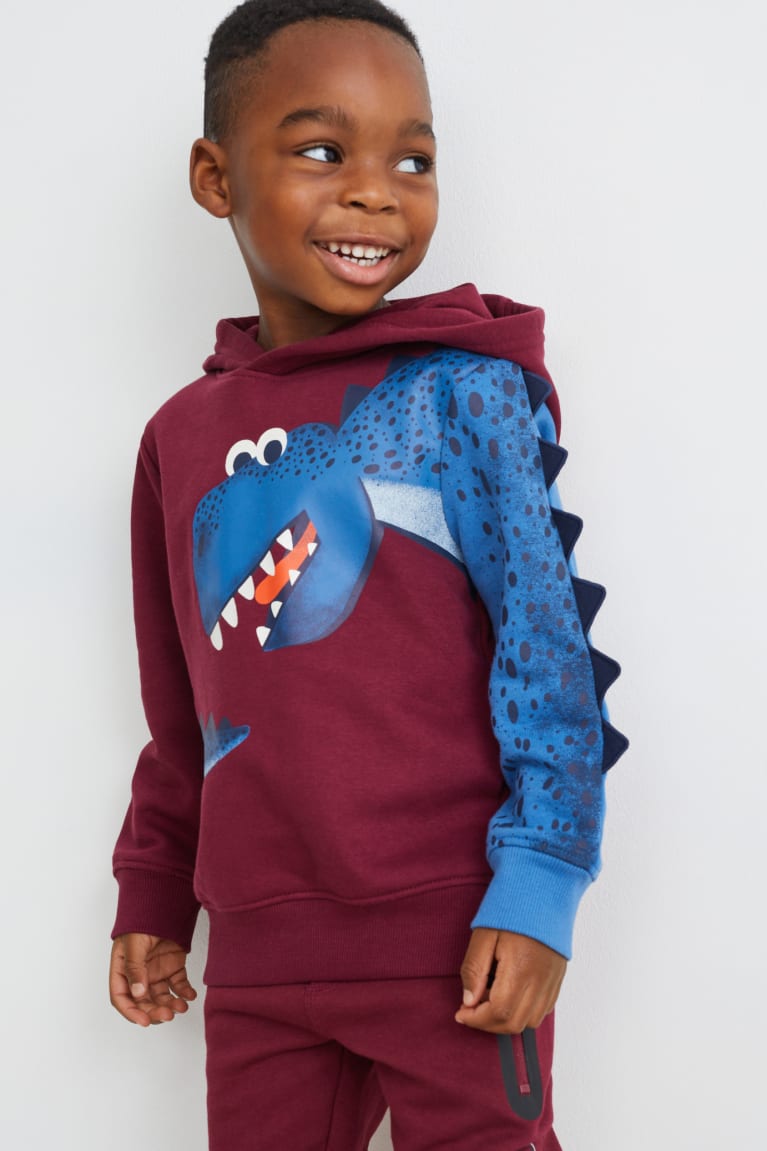 Moletom Com Capuz C&A Multipack Of 2 Dinosaur And Long Sleeve Menina Bordeaux | 62709DWOL