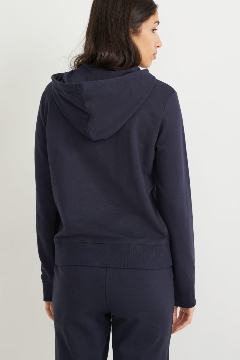 Moletons C&A Basic Zip-through With Hood Organic Algodão Feminino Azuis Escuro | 45109CXUE