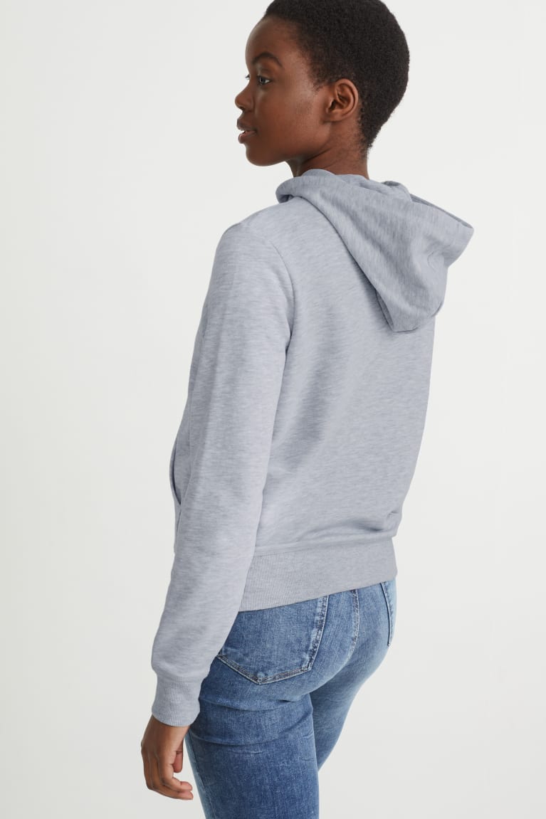 Moletons C&A Basic Zip-through With Hood With Organic Algodão Feminino Luz Cinzentas | 72849PIQN