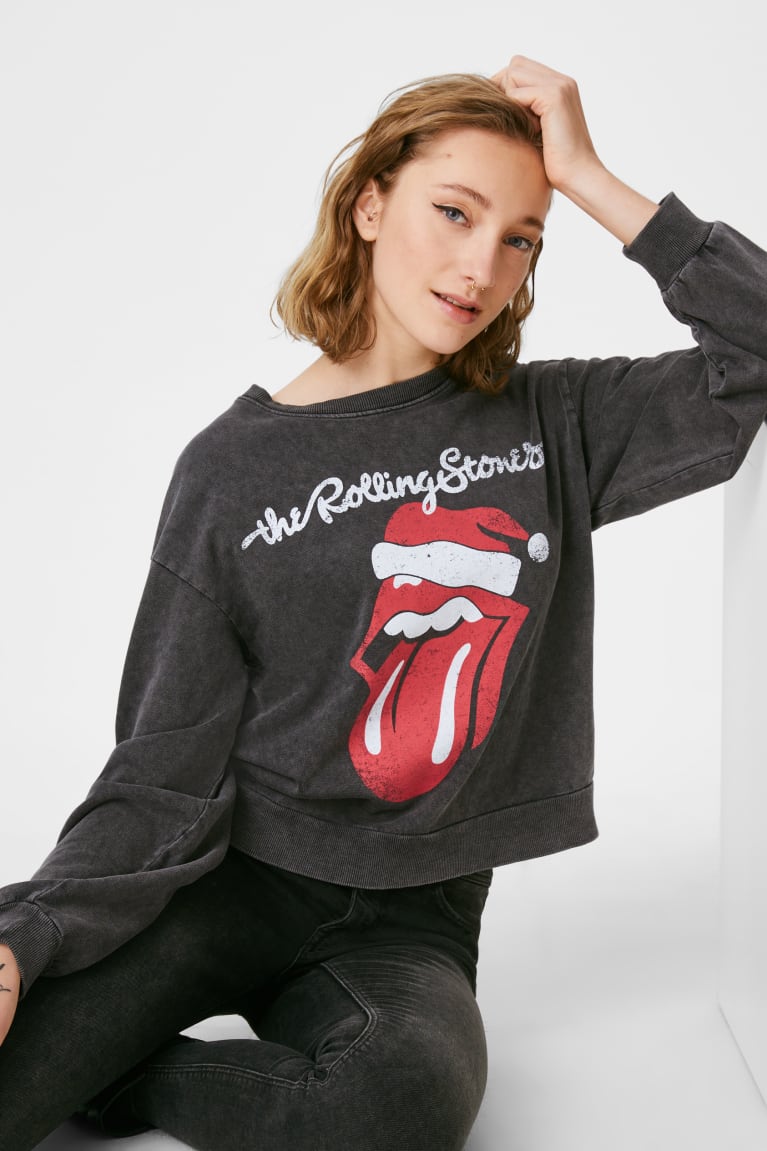 Moletons C&A Clockhouse Christmas The Rolling Stones Feminino Cinzentas Escuro | 45291QOVA