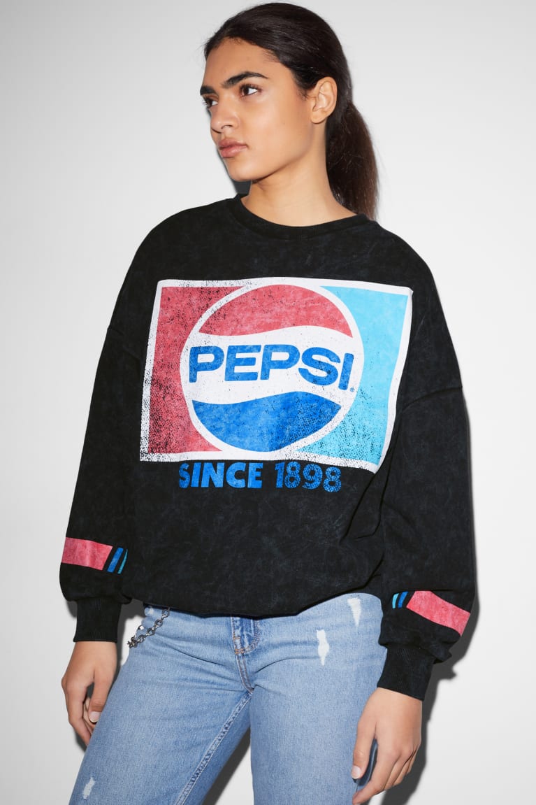 Moletons C&A Clockhouse Pepsi Feminino Pretas | 96174IAZH