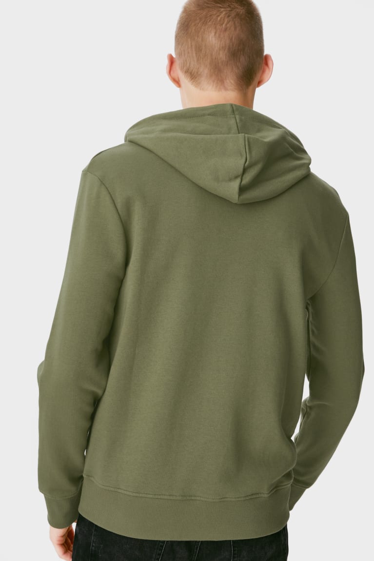 Moletons C&A Clockhouse Zip-through With Hood Masculino Verdes | 84930DTKR