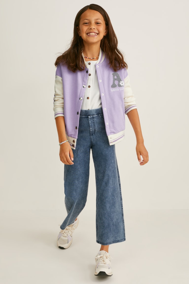 Moletons C&A Zip-through Menina Luz Roxo | 76180XVFK