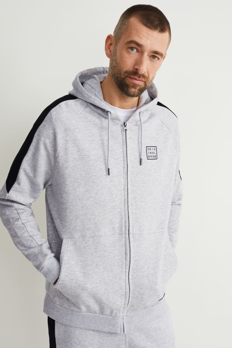 Moletons C&A Zip-through With Hood Masculino Luz Cinzentas | 71935JVXW