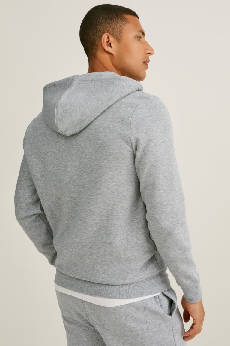 Moletons C&A Zip-through With Hood Organic Algodão Masculino Cinzentas | 31024RMLC