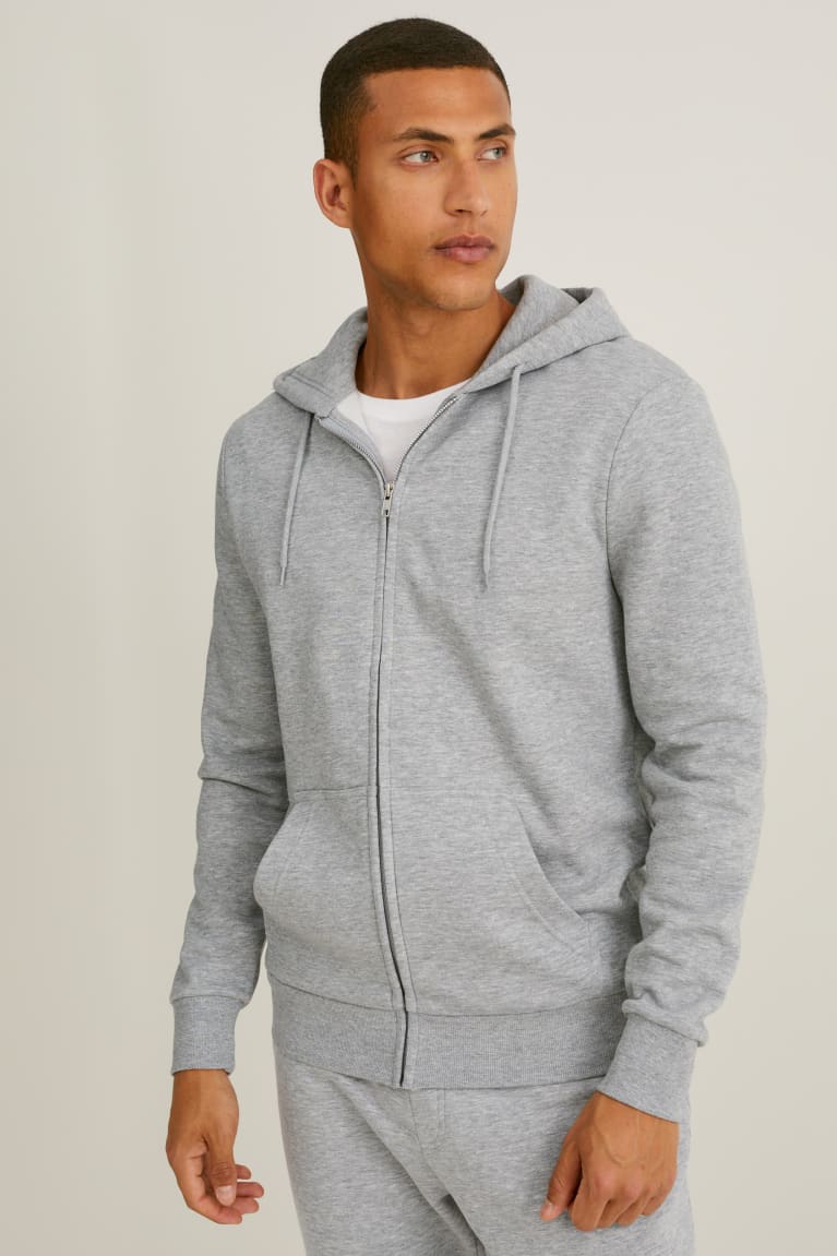 Moletons C&A Zip-through With Hood Organic Algodão Masculino Cinzentas | 31024RMLC