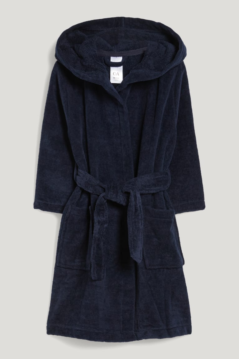 Roupa De Banho C&A Bathrobe With Hood Menino Azuis Escuro | 84750KOWY