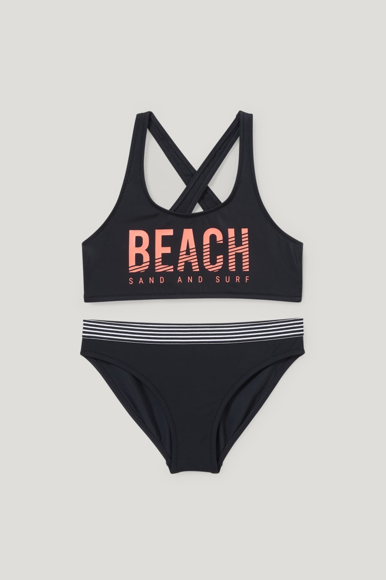 Roupa De Banho C&A Bikini Lycra® Xtra Life™ 2 Piece Menina Pretas | 68349TWGZ