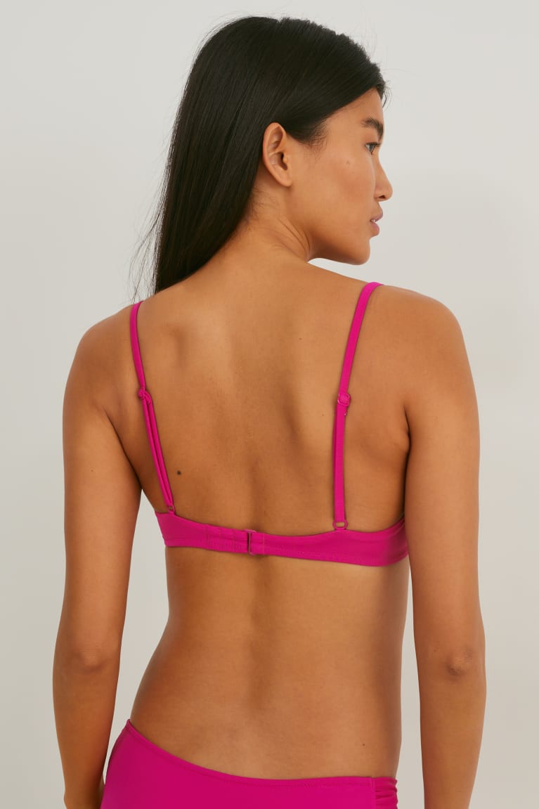 Roupa De Banho C&A Underwire Bikini Acolchoado Lycra® Xtra Life™ Feminino Rosa | 78451FIYW