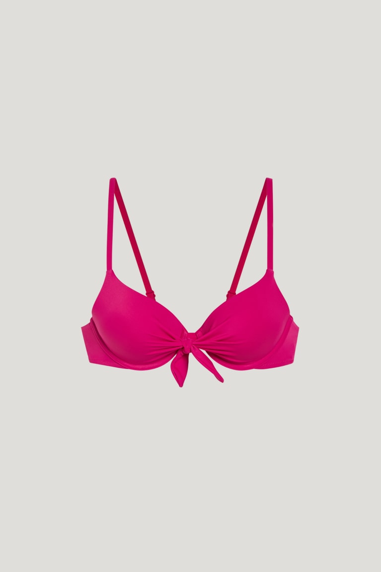 Roupa De Banho C&A Underwire Bikini Acolchoado Lycra® Xtra Life™ Feminino Rosa | 78451FIYW