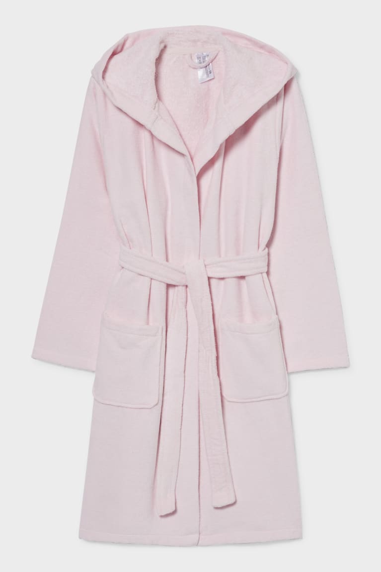 Roupa Interior C&A Bathrobe With Hood Organic Algodão Menina Rosa | 32051JXTE