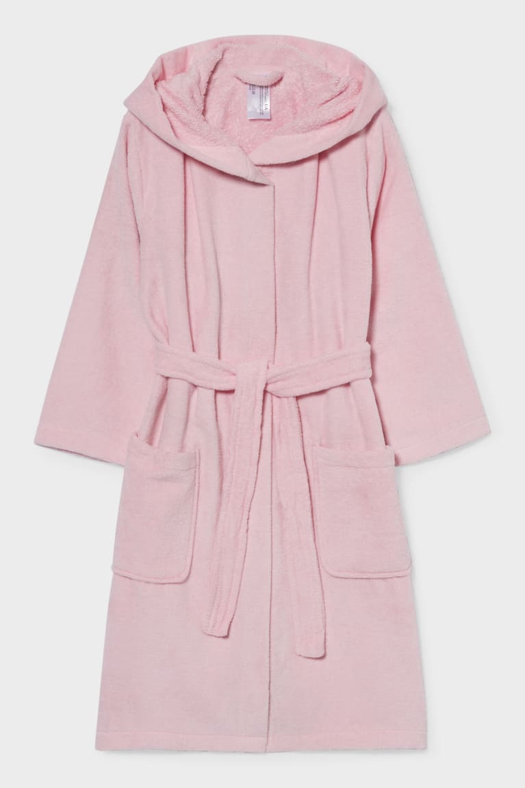 Roupa Interior C&A Bathrobe With Hood Organic Algodão Menina Rosa | 94321MCRJ