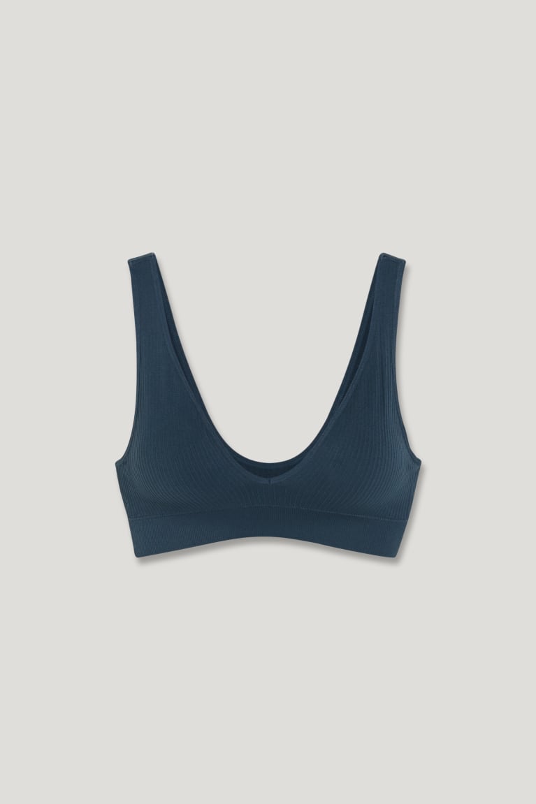 Roupa Interior C&A Bralette Acolchoado Feminino Cinzentas Escuro | 16375HJVD