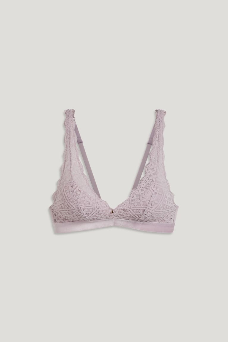 Roupa Interior C&A Bralette Acolchoado Lycra® Feminino Luz Roxo | 17548PZFG