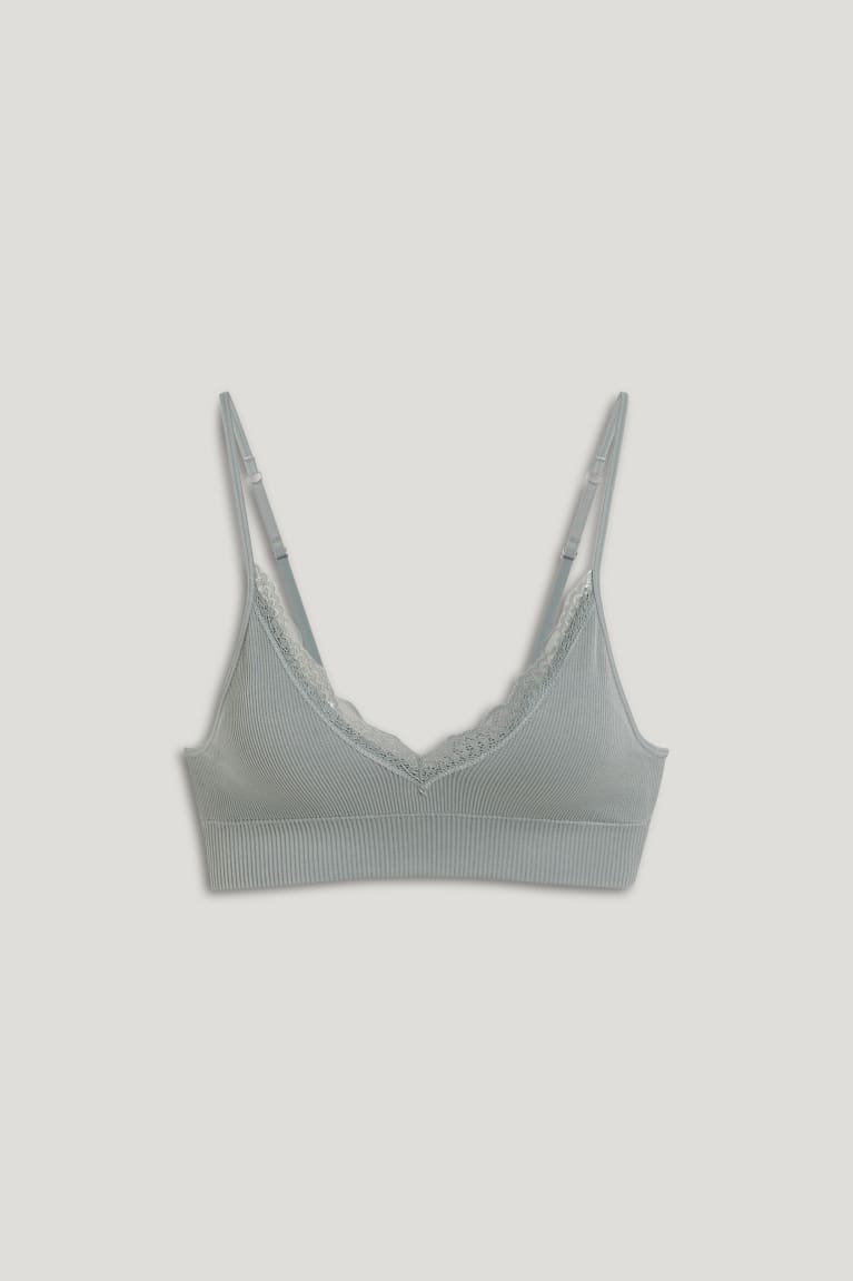 Roupa Interior C&A Bralette Acolchoado Seamless Lycra® Feminino Verdes | 89523AUBT