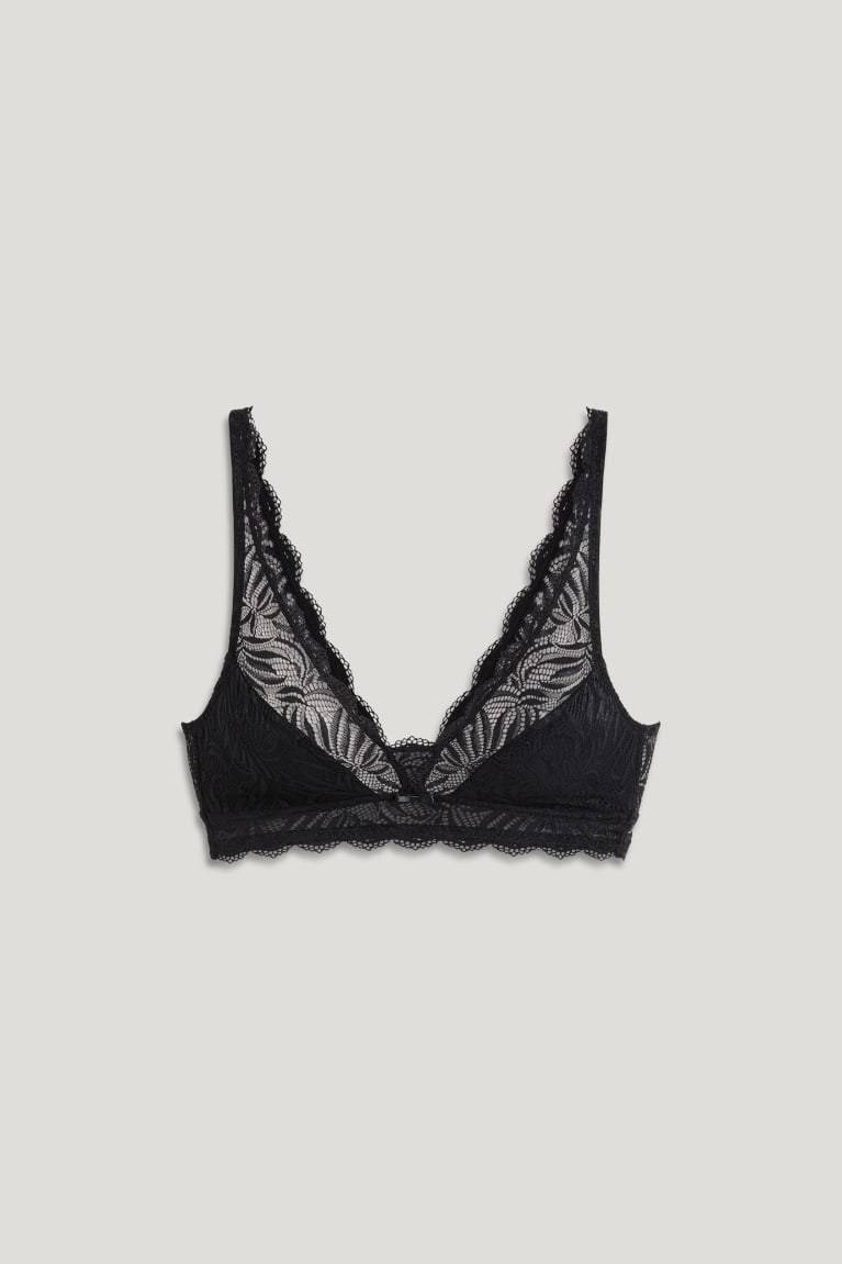 Roupa Interior C&A Bralette Feminino Pretas | 13205IHDZ